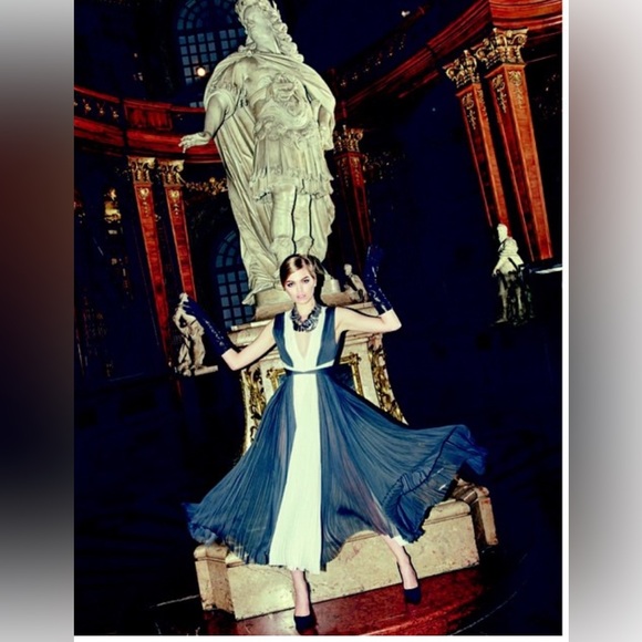 J. MENDEL Cocktail dress in anthracite/ivory silk. - Picture 15 of 16